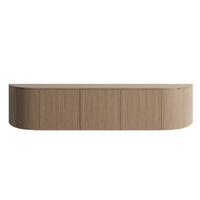 Fully Curved Floating Wall Credenza