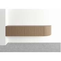 Half Curved Floating Wall Credenza