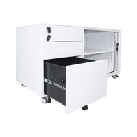 Steel Mobile Caddy with Tambour Cupboard GO