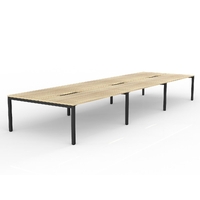 Axis Fixed Height 6 User Double Sided Desk