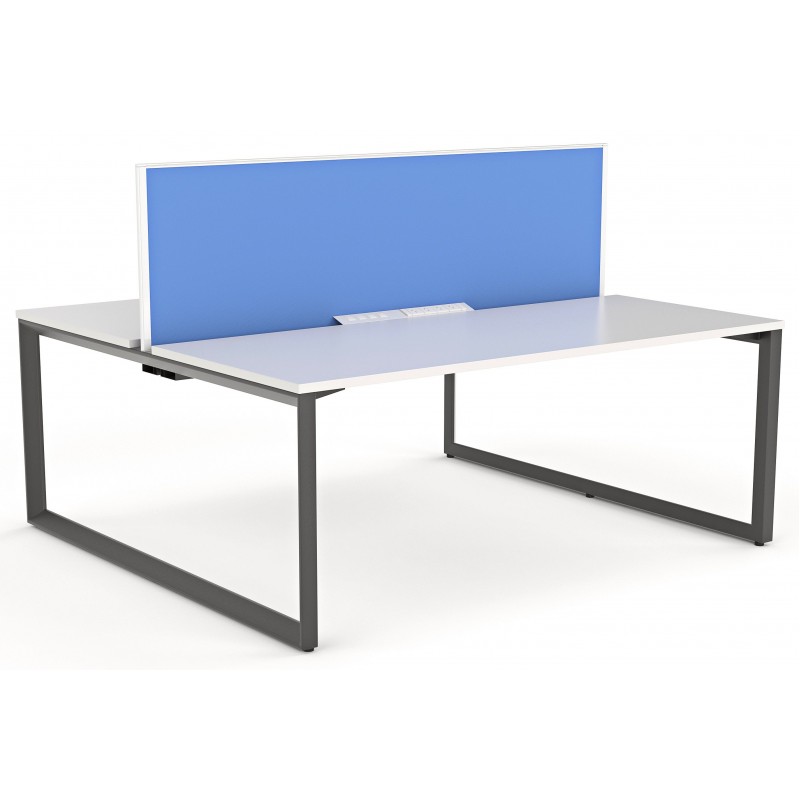 Anvil Fixed Height Double Sided 2 User Desk with Fabric Screen