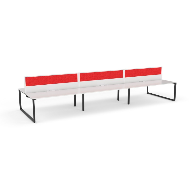 Anvil Fixed Height Double Sided 6 User Desk with Split E-Panel Screen (POA)