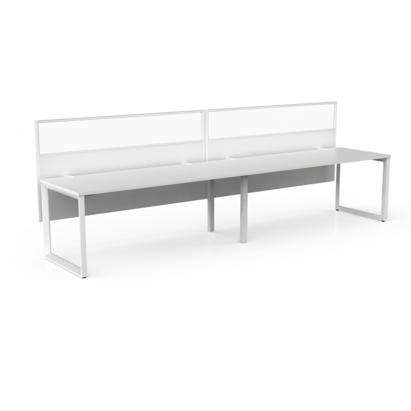 Anvil Fixed Height Single Sided 2 User Desk with Translucent Screen (POA)