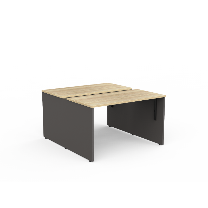 EkoSystem Fixed Height 2 User Double Sided Desk in Oak/Charcoal