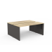 EkoSystem Fixed Height 2 User Double Sided Desk in Oak/Charcoal