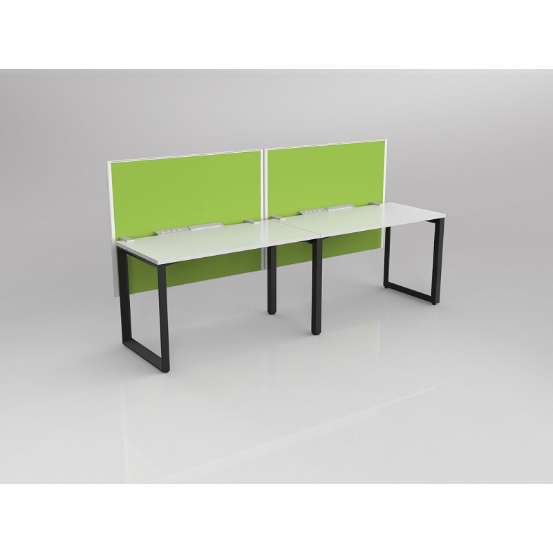 Anvil Fixed Height Single Sided 2 User Desk with Fabric Screen