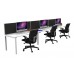 Multi User Single Sided Workstation Profile Leg with Screen 