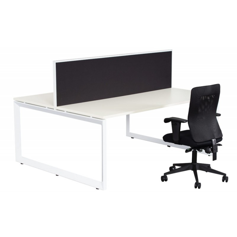 Multi User Double Sided Workstation Loop Leg with Screen