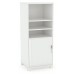 Axis White Tower Bookcase with Tambour Insert