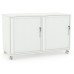 Axis White Mobile Caddy Bookcase with 2 Tambour Inserts