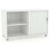 Axis White Mobile Caddy Bookcase with Tambour Insert and Shelves
