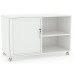Axis White Mobile Caddy Bookcase with Tambour Insert and Shelves